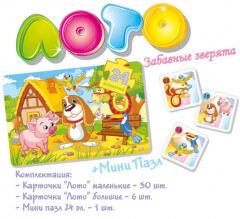 Лото + мини пазл Забавные зверята