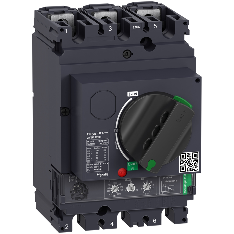 Выключатель GV5P с комбинированным расцепителем 220А 36кА GV5P220F, фото 1