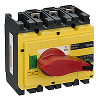 Выключатель-разъединитель 3П Compact INS250-250А с красной рукояткой и жёлтой передней панелью 31126
