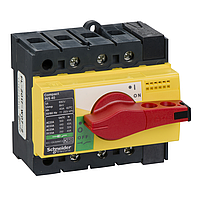 Выключатель-разъединитель 3П Compact INS40 с красной рукояткой и жёлтой передней панелью 28916
