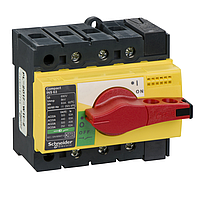 Выключатель-разъединитель 3П Compact INS63 с красной рукояткой и жёлтой передней панелью 28918