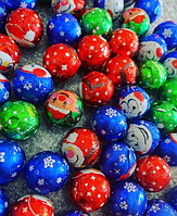 Шоколадные новогодние шарики с рисунком 1кг