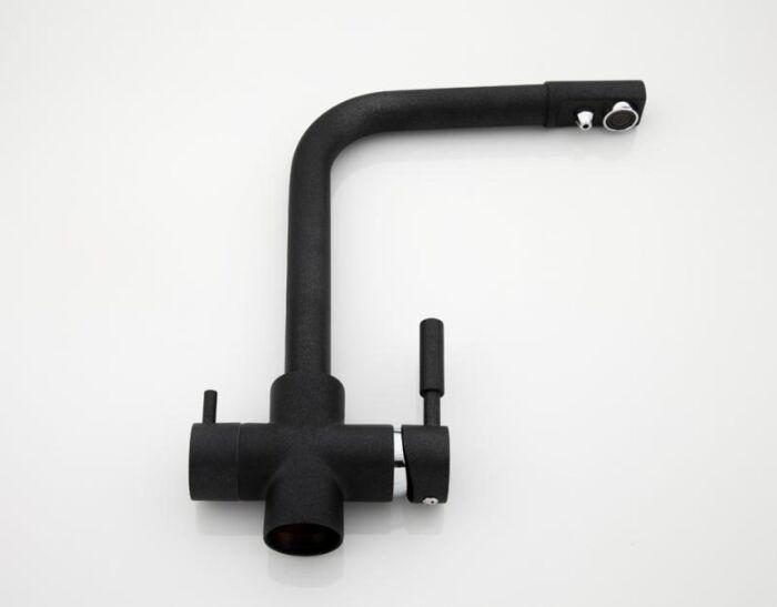 Смеситель для кухни Frap F4352-7 с каналом для фильтрованной воды (черный в крапинку) - фото 3 - id-p104209217