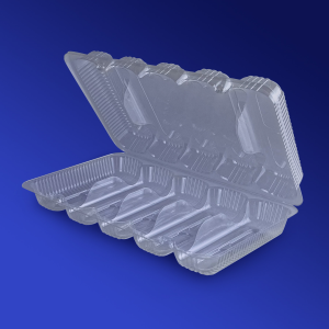 Kazakhstan Контейнер пластиковый на  5 секций 1200мл PET прозрачный с нераздельной крышкой 25,4х15х5см размер