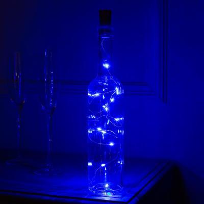 Светодиодная нить  для бутылок, 2 м, синий свет