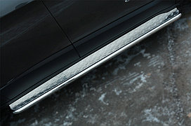 Пороги труба d42 с листом (лист алюм., проф. нерж) (вариант 1) Jeep Cherokee 2013-2018