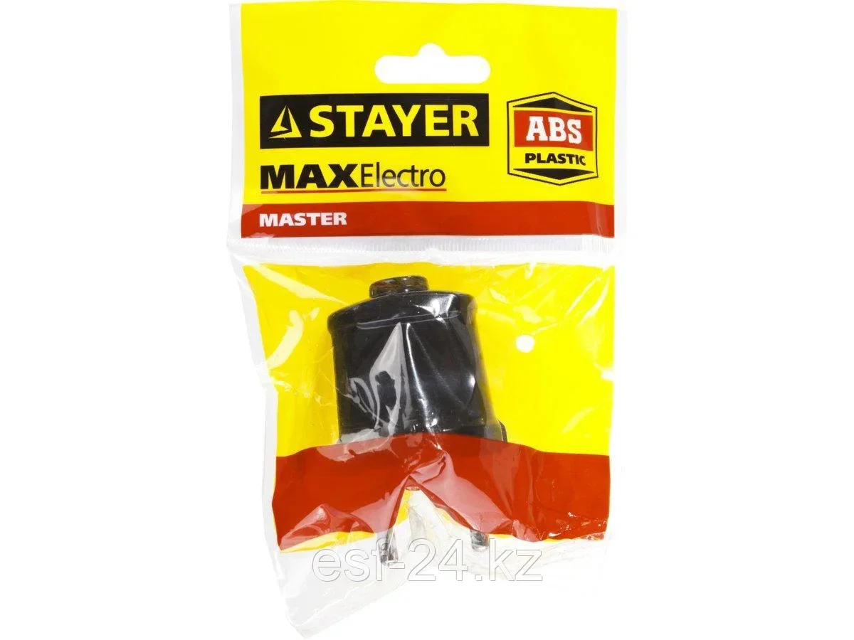 Вилка Stayer MAXElectro 16А/220В черная (с зазем.) - фото 2 - id-p105641513