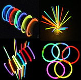 Светящие браслеты 100 шт./ Неоновые палочки для браслетов, фото 4