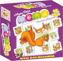 Мемо + мини пазл Лесные зверята