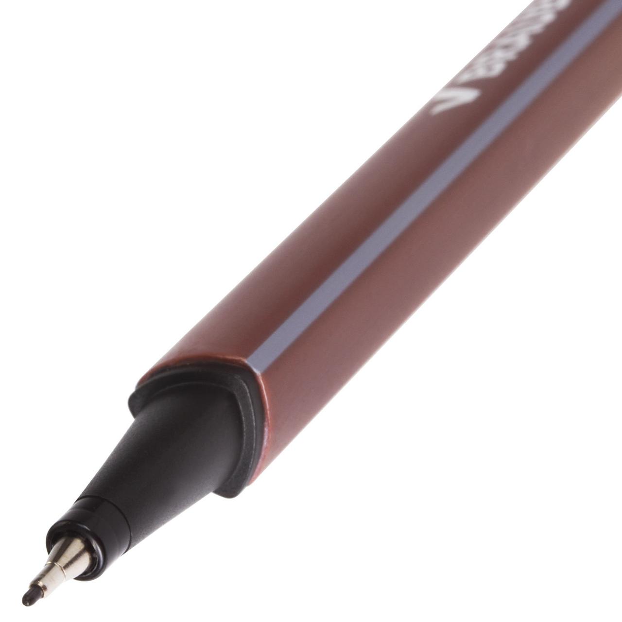 Ручка капиллярная (линер) BRAUBERG "Aero", КОРИЧНЕВАЯ, трехгранная, металлический наконечник, линия письма 0,4 - фото 2 - id-p105646664