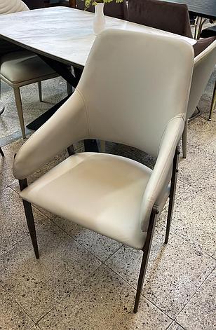 Стул - кресло  на металлическом каркасе экокожа , белый, фото 2