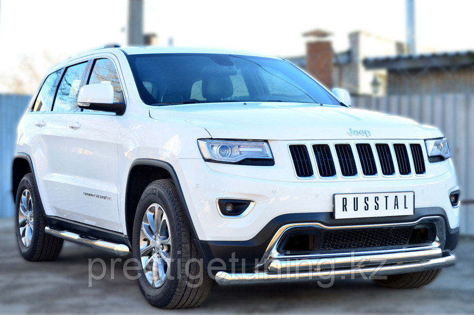 Защита переднего бампера d76 (дуга) d63 (дуга) Jeep Grand Cherokee 2013-2021 - фото 3 - id-p105671822