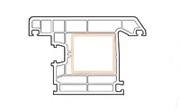 Профиль дверной створки, открывание наружное, 4-х камерный, Темный орех, с уплотнителем KAVI