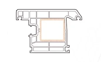 Профиль дверной створки, открывание наружное, 4-х камерный, Темный орех, с уплотнителем KAVI - фото 1 - id-p105672070