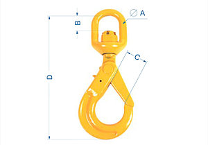 Крюк самозапирающийся поворотный 15т