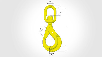 Крюк вертлюг самозапирающейся GUNNEBO Swivel safety hook BKL GrabiQ (BKL-7/8-10) - фото 1 - id-p105675959