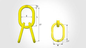 Звено овальное с дополнительными кольцами GUNNEBO Arctic Offshore Master Link MT