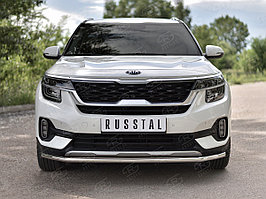 Защита переднего бампера d42 секции Kia Seltos 2019-по н.в