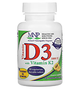 Michael's Naturopathic, витамин D3, с витамином K2, вкус абрикоса, 5000 мкг, 90 вегетарианских жевательных таб, фото 4