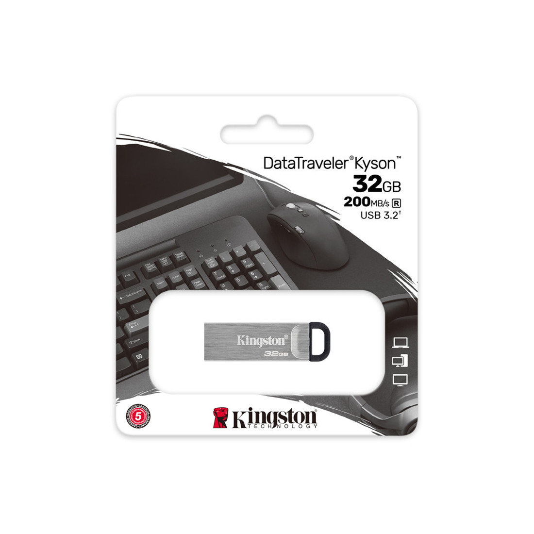 USB-накопитель Kingston DTKN/32GB 32GB Серебристый - фото 3 - id-p105681185