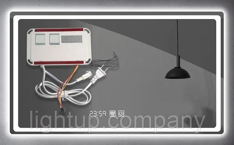 Контроллер сенсорный для зеркал 2 кнопки, часы, подогрев зеркала, фото 1