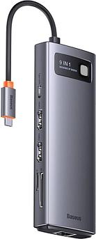 Хаб Baseus Metal Gleam WKWG060013 Type-C вход, 9 портов