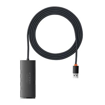 Хаб USB 3.0 Baseus Lite Series WKQX030001 USB-A вход, 4 USB-A порта, Длина кабеля: 25см, Черный
