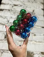 Игрушки елочные маленькие шарики (221111-9) Е-304, в пластик уп, 24шт