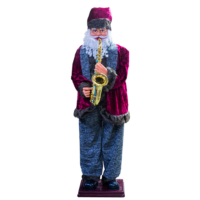 Новогодняя декорация саксофонист Santa Clause