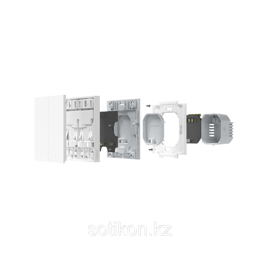 Настенный выключатель AQARA Smart Wall Switch H1(No Neutral, Double Rocker) - фото 3 - id-p105694323