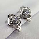 Серьги из серебра с фианитами Diamant 94-120-00740-1 серебро с родием, фото 2