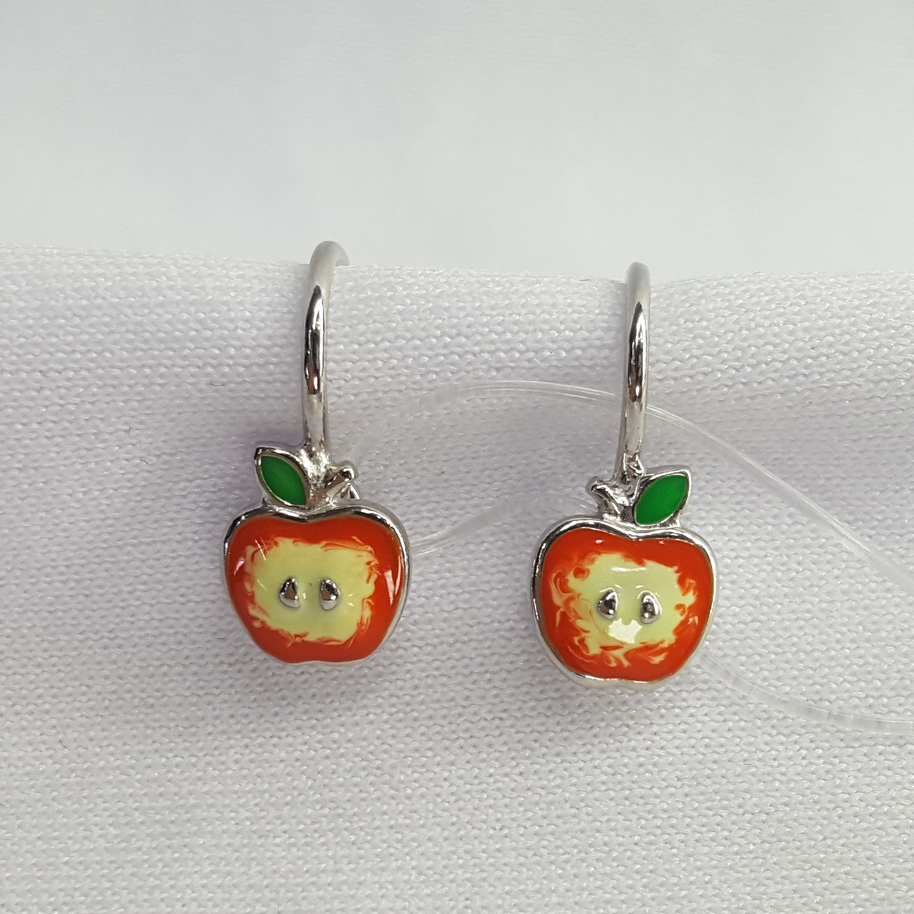 Серьги из серебра с эмалью Diamant 94-120-01434-1 серебро с родием, фото 1