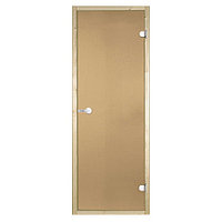 Дверь стеклянная Harvia 7х19 (коробка сосна, стекло бронза)