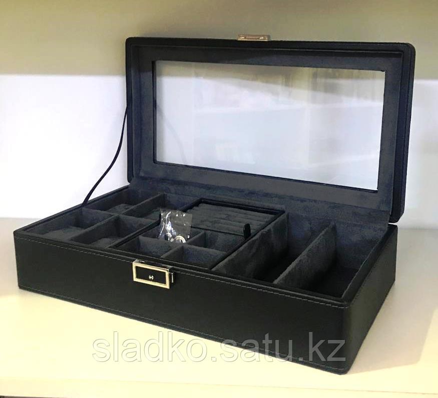 Кейс шкатулка органайзер для часов большой в коробке - фото 2 - id-p105697825