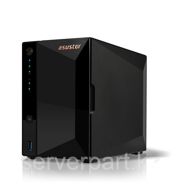 Сетевой накопитель NAS Asustor Drivestor Pro AS3302T, 2LFF, RAID 0,1,JBOD, 2GB, 1x2.5GbE, 3xUSB 3.2, 65W