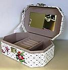 Кейс шкатулка органайзер для драгоценностей и украшений 1 ярус прямоугольная 18х12х7см, фото 3