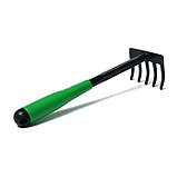 Грабли, длина 30 см, пластиковая ручка, зелёные, фото 2