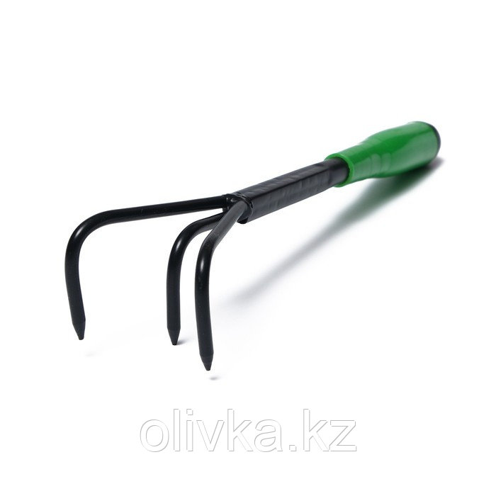 Рыхлитель, длина 41 см, 3 зубца, пластиковая ручка, зелёный