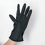 Перчатки хозяйственные резиновые Доляна, размер L, защитные, химически стойкие, 55 гр, цвет чёрный, фото 2