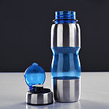 Бутылка для воды 650 мл, велосипедная, с поильником, 8 х 24.5 см, микс, фото 3