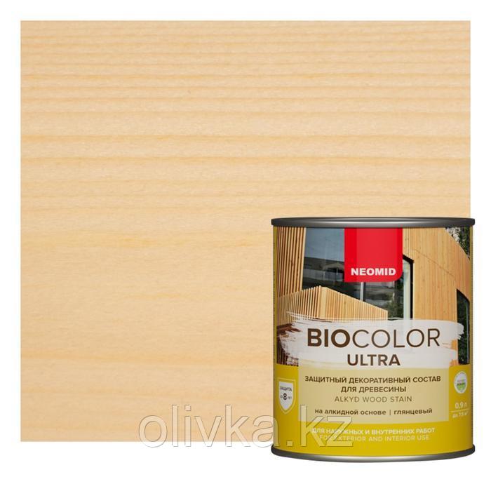 Защитный декоративный состав для древесины NEOMID BioColor ULTRA бесцветный глянцевый 9л