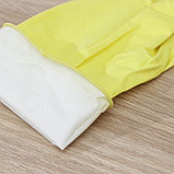 Перчатки хозяйственные резиновые Доляна, размер XL, с хлопковым напылением, 40 гр, цвет МИКС, фото 4