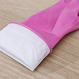 Перчатки хозяйственные резиновые Доляна, размер S, защитные, суперпрочные, 50 гр, цвет МИКС, фото 4