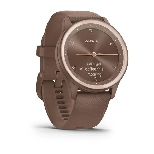 Гибридные смарт-часы VIVOMOVE SPORT Cocoa Case and Silicone Band with Peach Gold Accents - фото 4 - id-p105694169