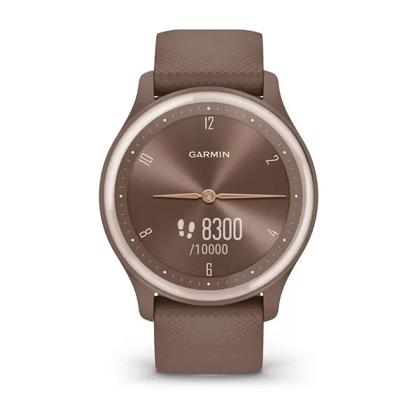 Гибридные смарт-часы VIVOMOVE SPORT Cocoa Case and Silicone Band with Peach Gold Accents - фото 3 - id-p105694169