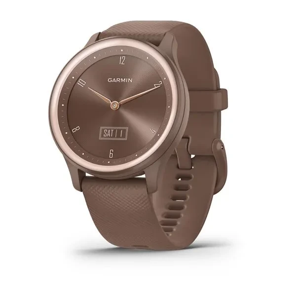 Гибридные смарт-часы VIVOMOVE SPORT Cocoa Case and Silicone Band with Peach Gold Accents - фото 1 - id-p105694169