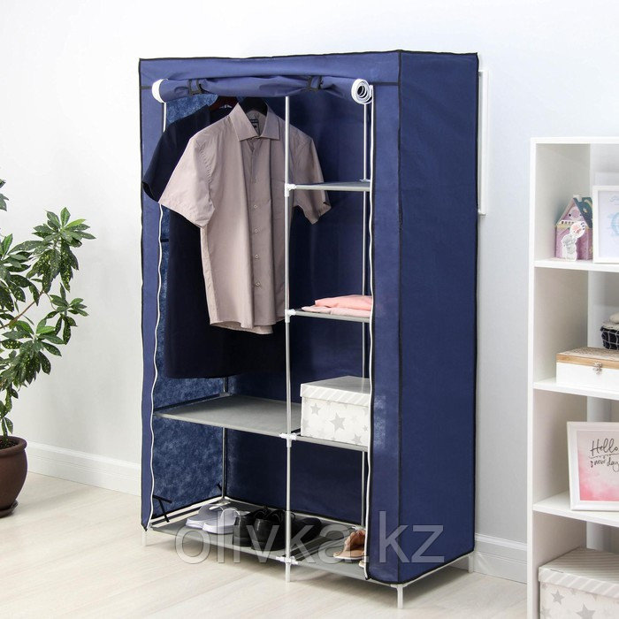 Шкаф для одежды, 103×43×164 см, цвет синий