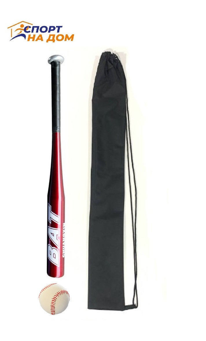 Бейсбольная бита BAT30 алюминиевая 76 см (чехол+мяч) Red