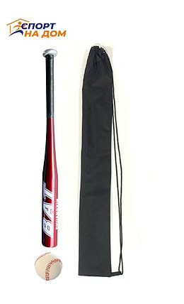 Бейсбольная бита BAT30 алюминиевая 76 см (чехол+мяч) Red, фото 2