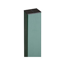 Столб, 62 × 55 мм, толщина 1,4 мм, высота 2,5 м, 5 отверстий, под бетон, с заглушкой, цинк, зелёный